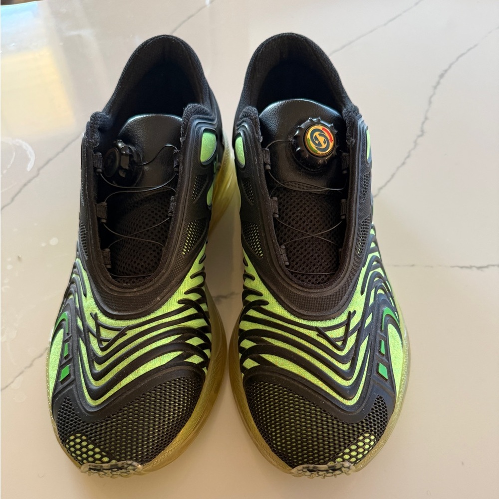 Gucci Ultrapace R Sneakers Size 11 — Black Neon Yellow BOA Dial - Picture 3 of 7